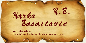 Marko Basailović vizit kartica